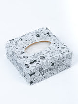 White Tistabene Printed Tissue Holder With Magnet