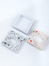 White Tistabene Printed Tissue Holder With Magnet