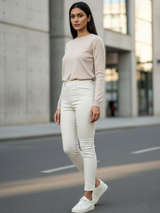 Taupe Skinny Fit Jeans For Women