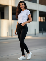 Jet Black Skinny Fit Jeans For Women