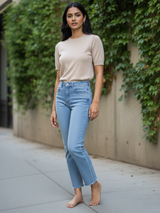 Verdant Light Blue Baggy-fit Jeans For Women