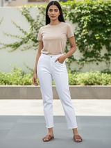 Murky White Baggy-fit Jeans For Women