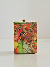 Multi Elephant Flower Printed Cotton Bud Jar