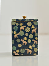 Blue Elephant Printed Cotton Bud Jar