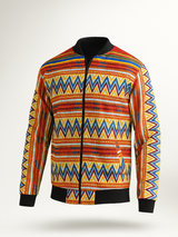 Multicolor Zigzag Printed Velvet Jacket