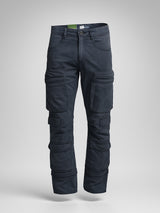 Black 10-Pocket Men's Denim Cargo