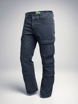 Black 10-Pocket Men's Denim Cargo