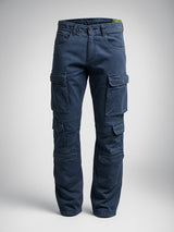 Navy 10-Pocket Men's Denim Cargo