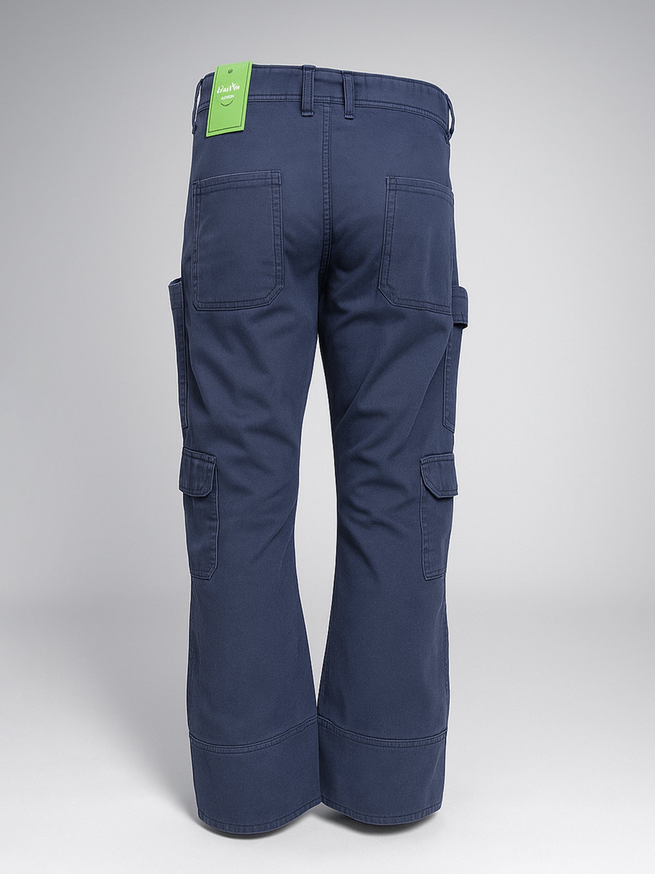 Navy 10-Pocket Men's Denim Cargo