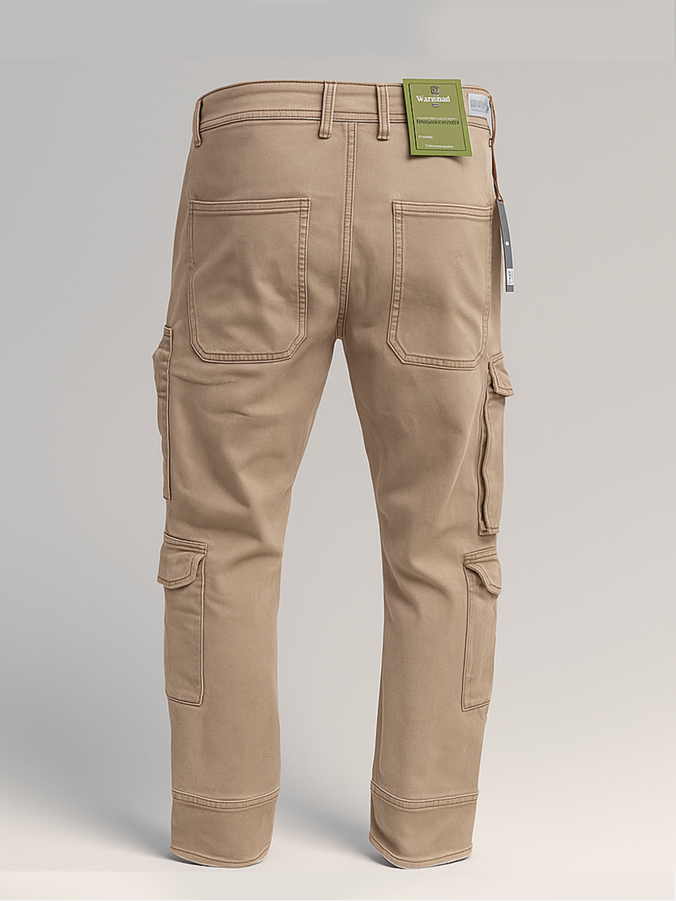 Camel Brown 10-Pocket Men's Denim Cargo