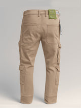 Camel Brown 10-Pocket Men's Denim Cargo