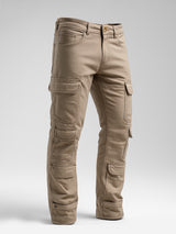 Camel Brown 10-Pocket Men's Denim Cargo