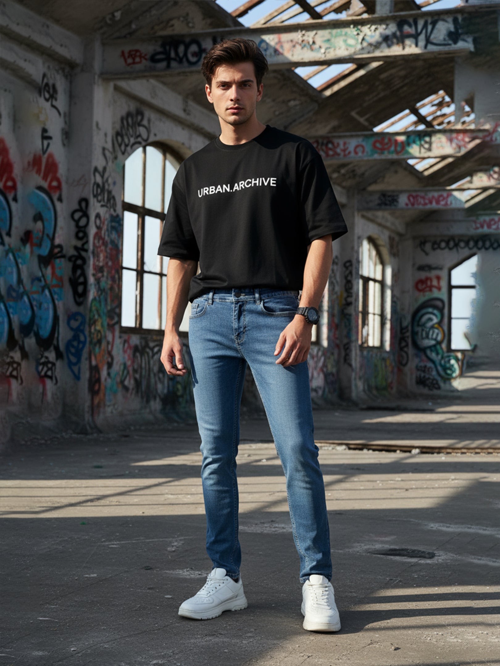 Mid Indigo Slim Fit Men's Denim Jeans