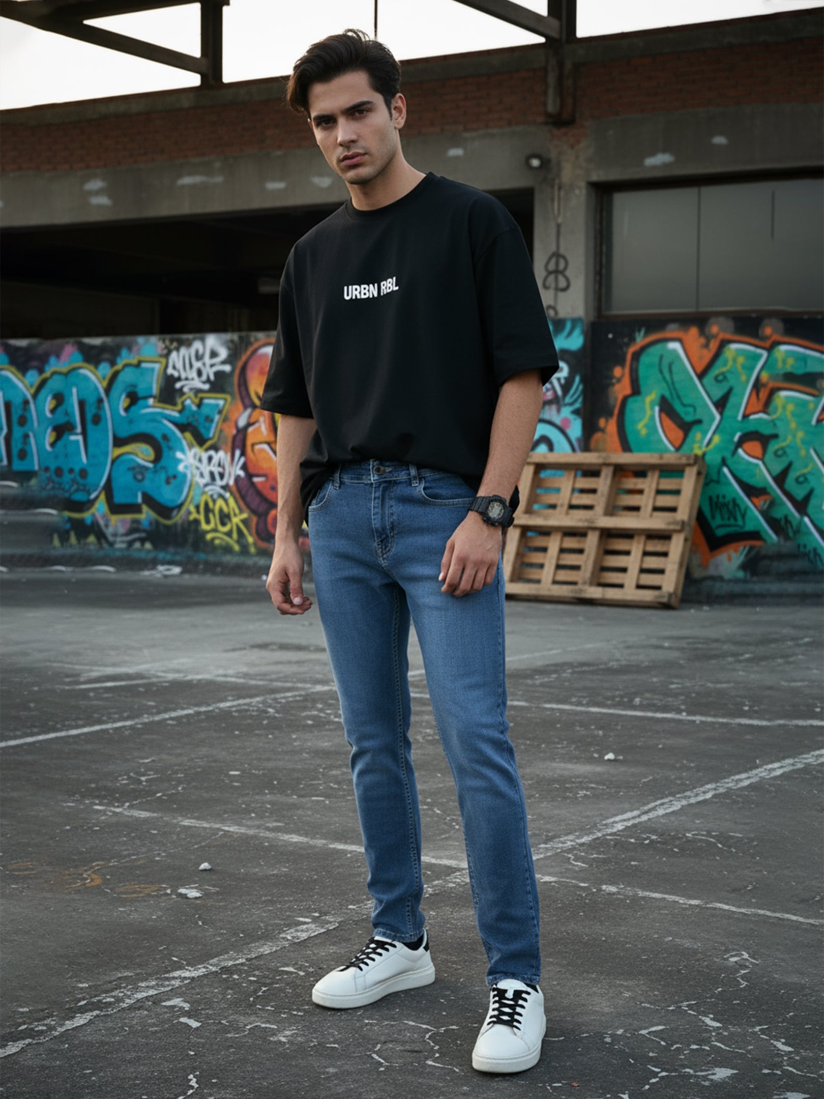 Mid Indigo Slim Fit Men's Denim Jeans