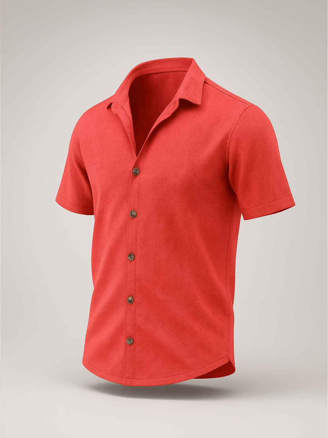 Crismson red Suede Oversize half sleeves shirt