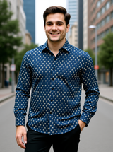 Charcoal Grey Buti Sanganeri Full Sleeves Shirt