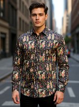 Black Kalamkari Sanganeri Full Sleeves Shirt