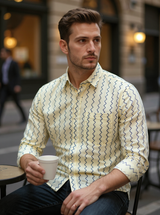 Blue Zig-Zag Sanganeri Full Sleeves Shirt