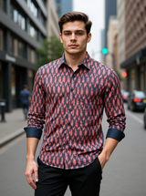 Black Abstract Sanganei Full Sleeves Shirt