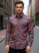 Black Abstract Sanganei Full Sleeves Shirt