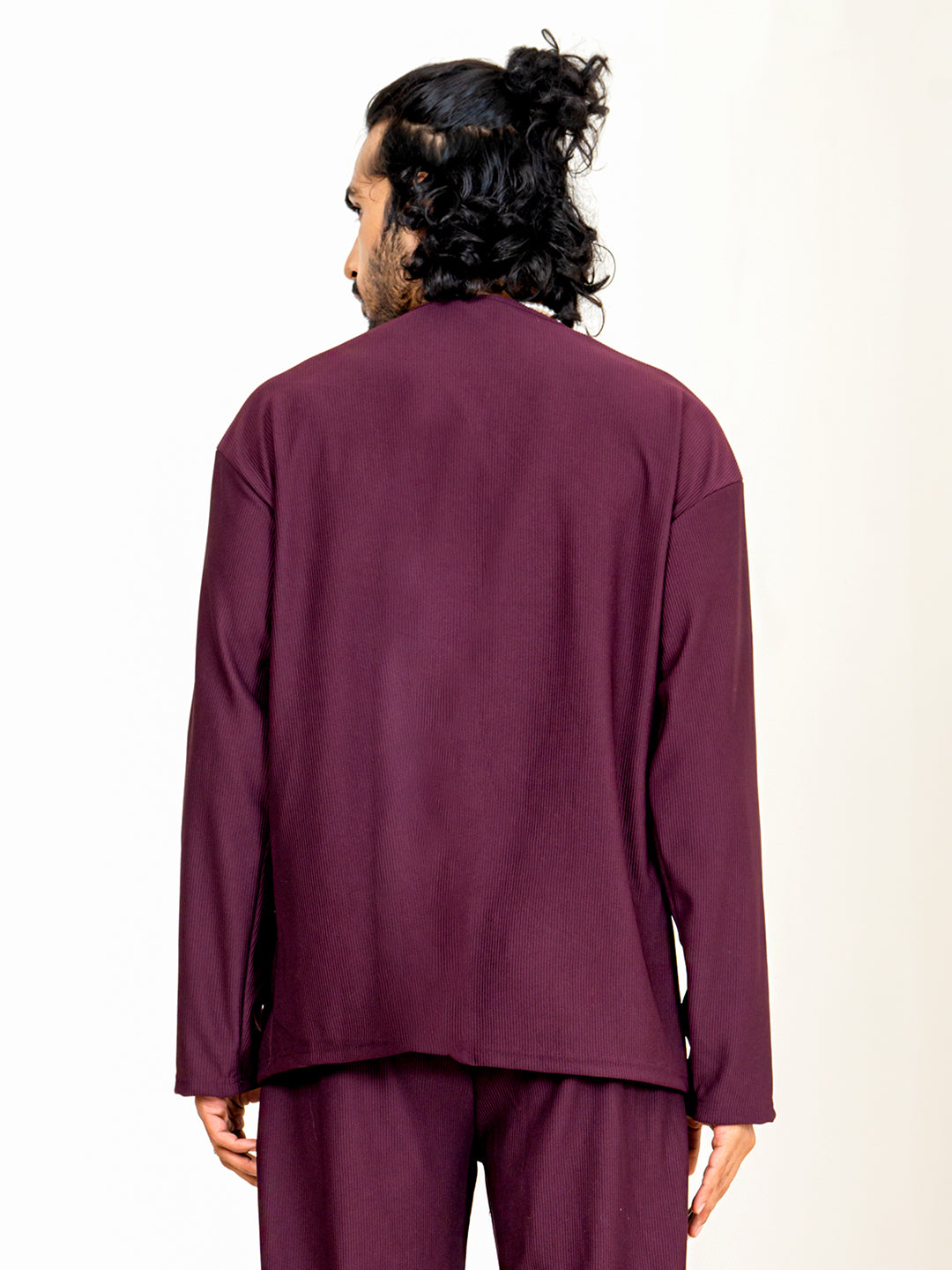 Dark Maroon Cord Henley T-Shirt
