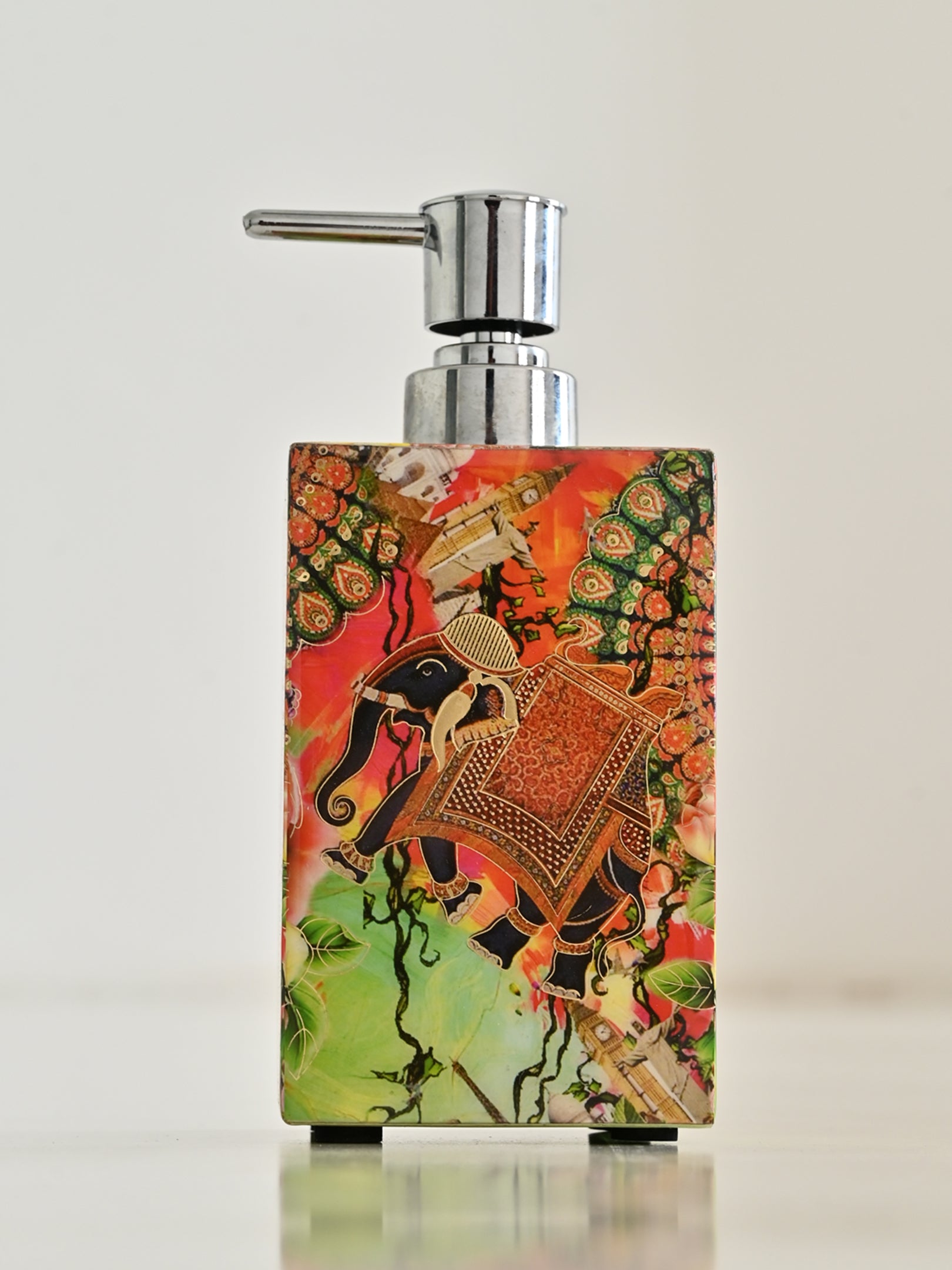 Multi Elephant Flower Printed Soap Dispenser