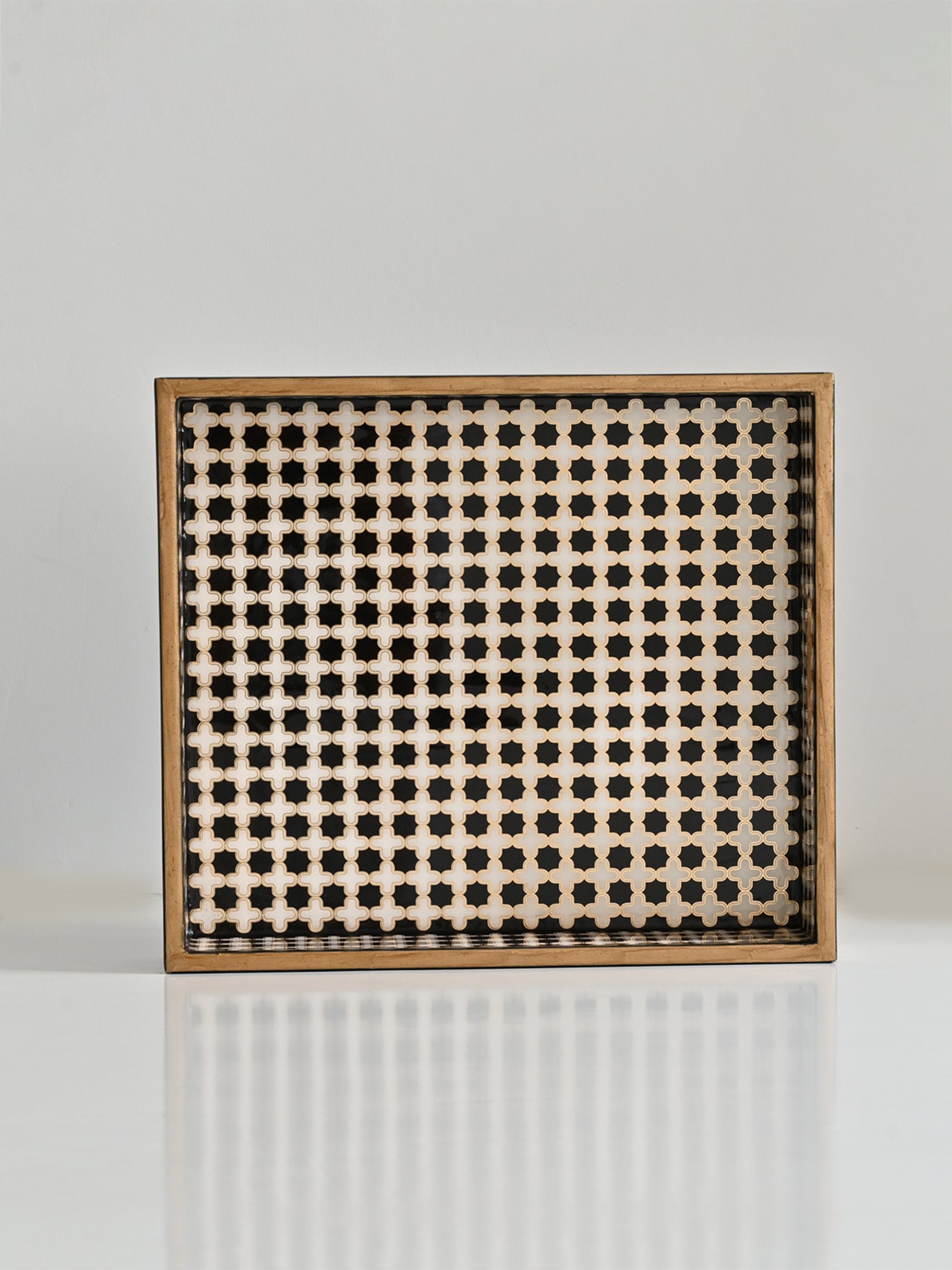 16 x 14 x 3 Tray Black & White