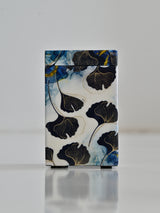 White Ginko Leaf Large Rectangle Printed Tissue Holder With Magnet