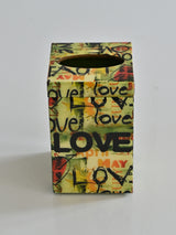 Multi Love Printed Large Rectangle Tissue Holder 8 Magnet