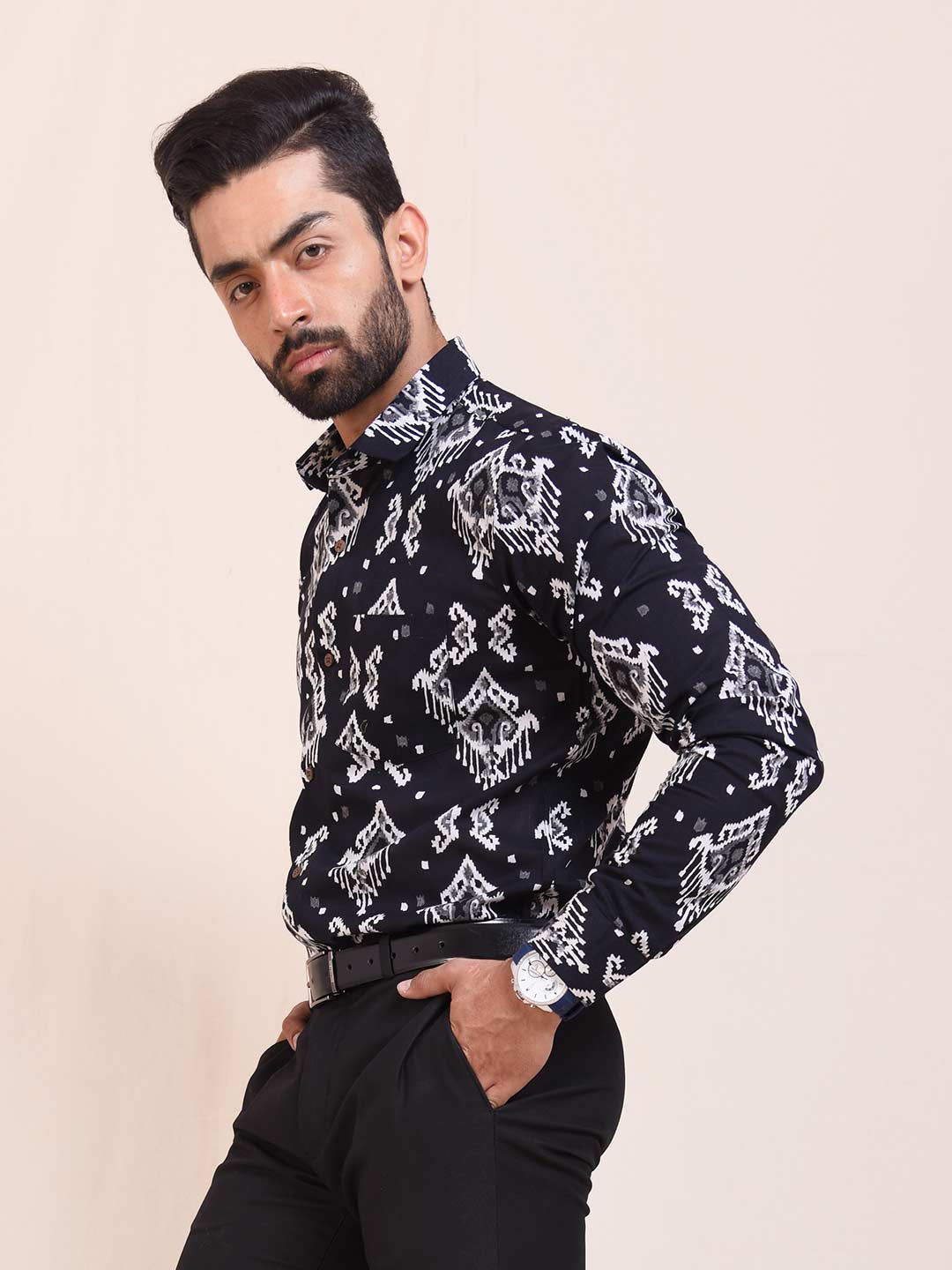 Modern Tribe Block Print Slim Fit Shirt