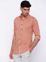Chevron Beige and Red Shirt