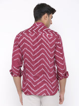 Maroon bandhej shirt