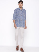 Blue and White Striped Shirt