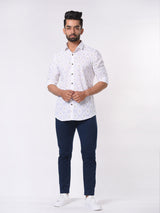 white printed shirt for men