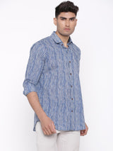 Blue and White Striped Shirt