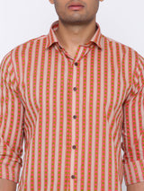 Chevron Beige and Red Shirt
