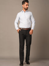 light blue check shirt