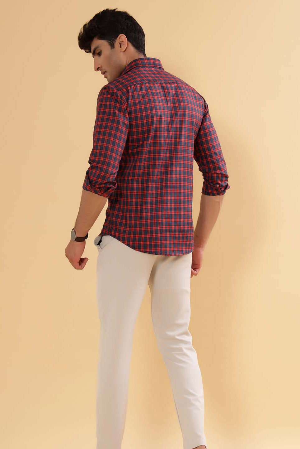 Red and Navy Blue check shirt
