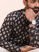 The Desert Cactus Block Print Slim Fit Shirt