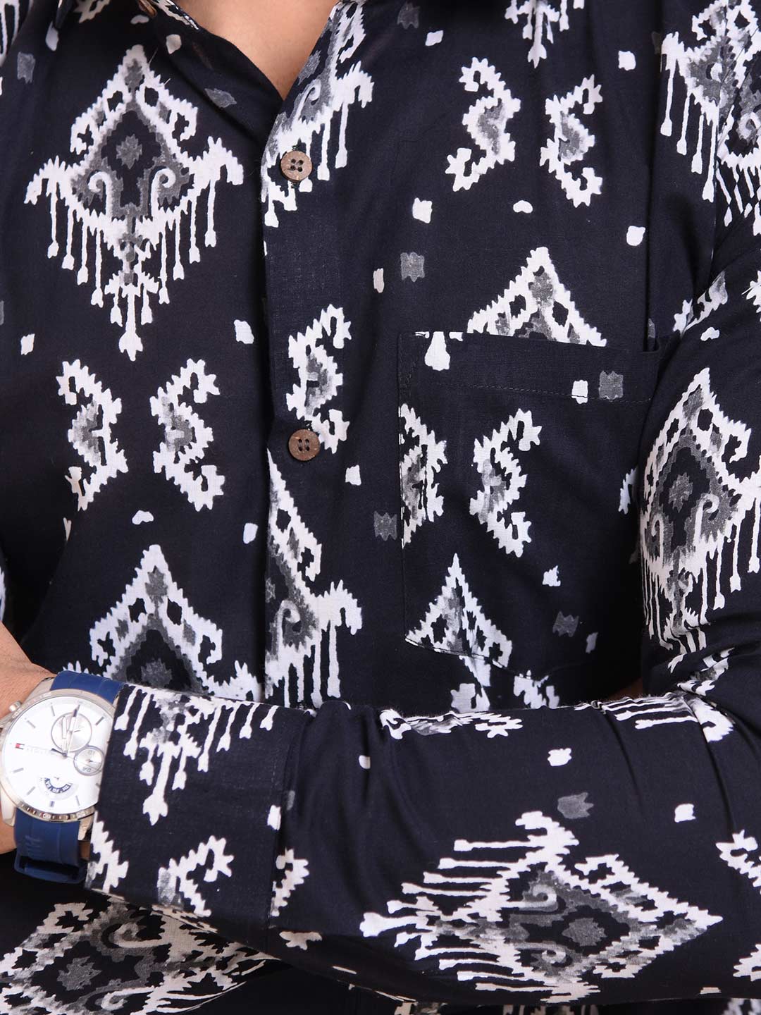 Modern Tribe Block Print Slim Fit Shirt
