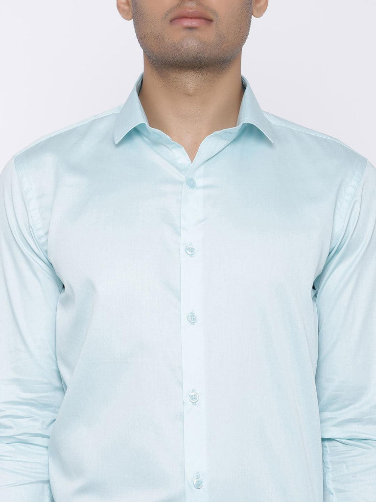 Sea Blue Egyptian Cotton Shirt - Tistabene