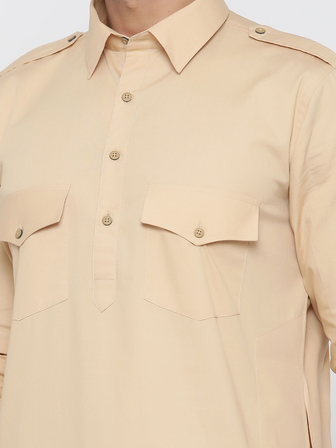 Beige Pathani Designer Kurta With Pyjama