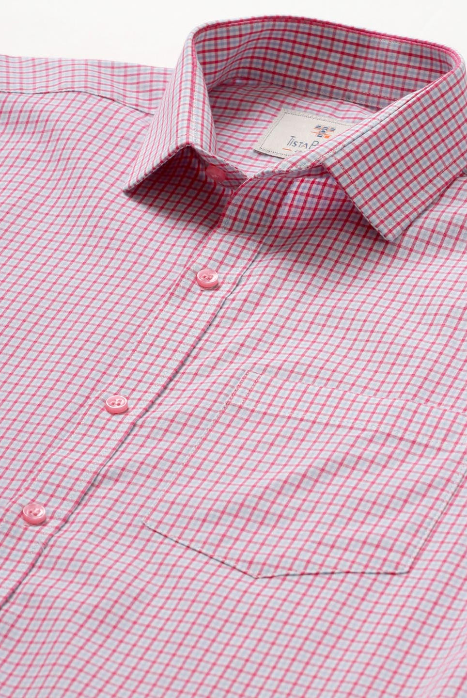 pink check shirt