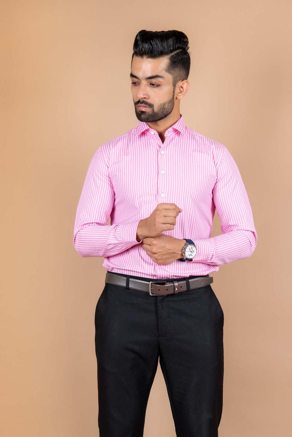 Pink and white Stripes Shirt - Tistabene