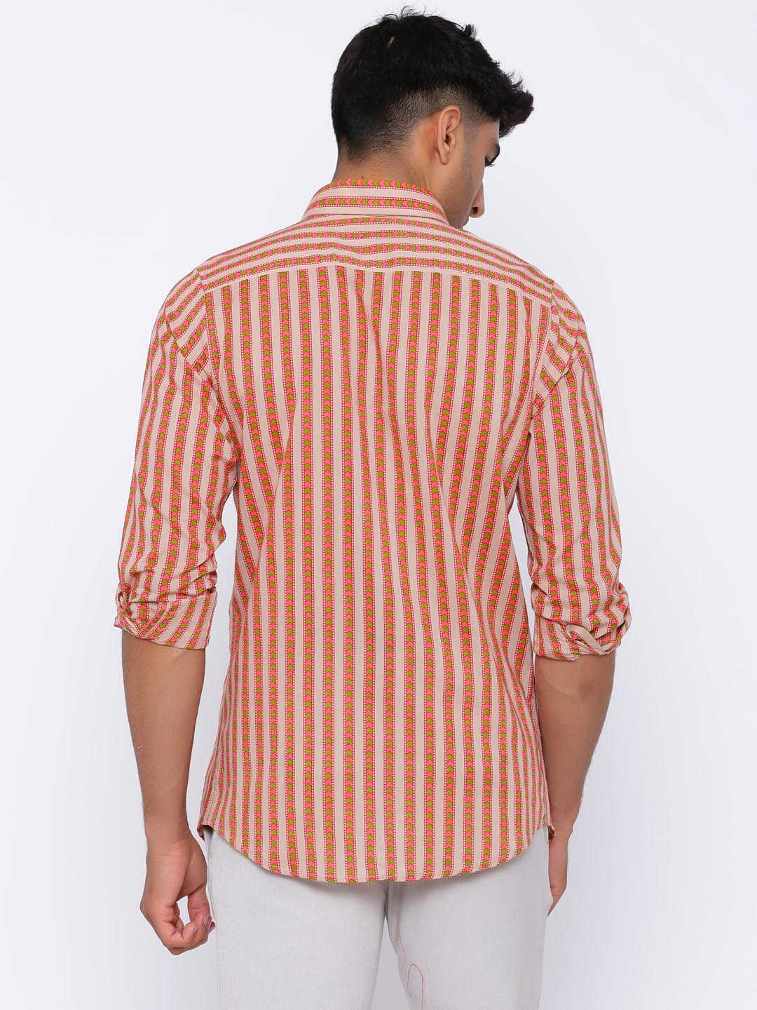 Chevron Beige and Red Shirt