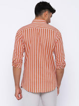 Chevron Beige and Red Shirt