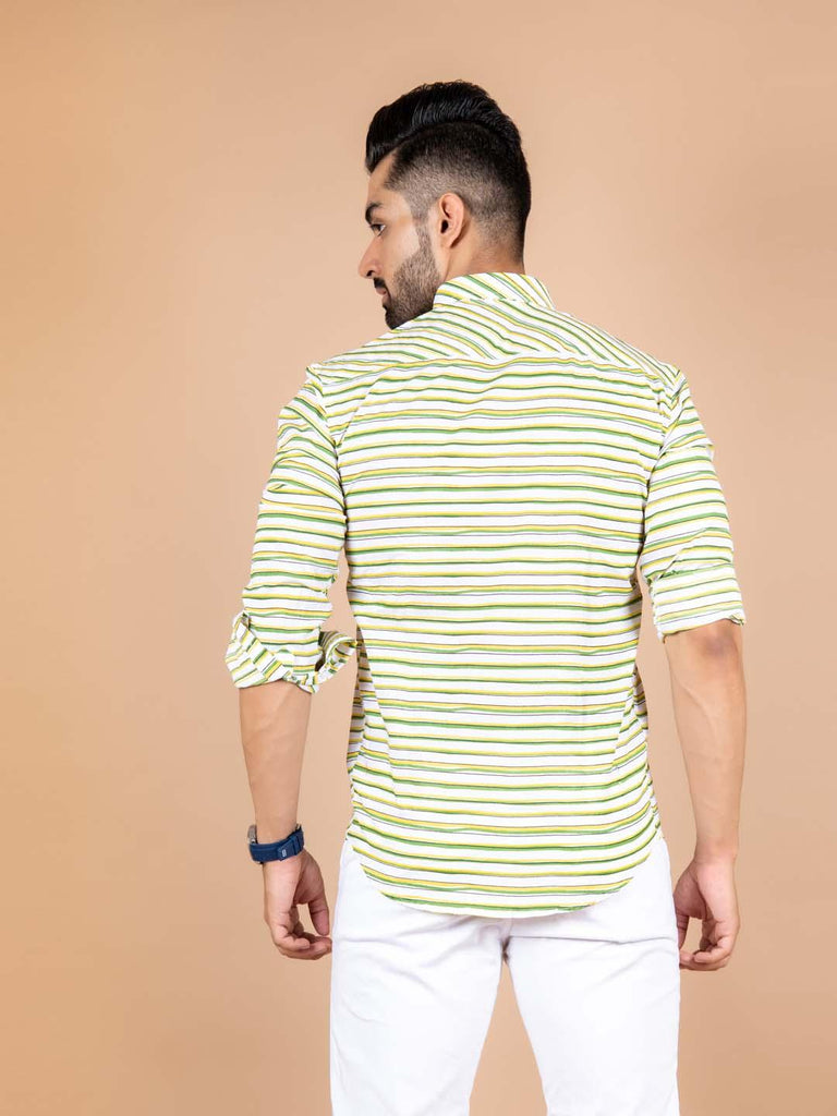 Stripes Printed Full Sleeves Shirt for Men