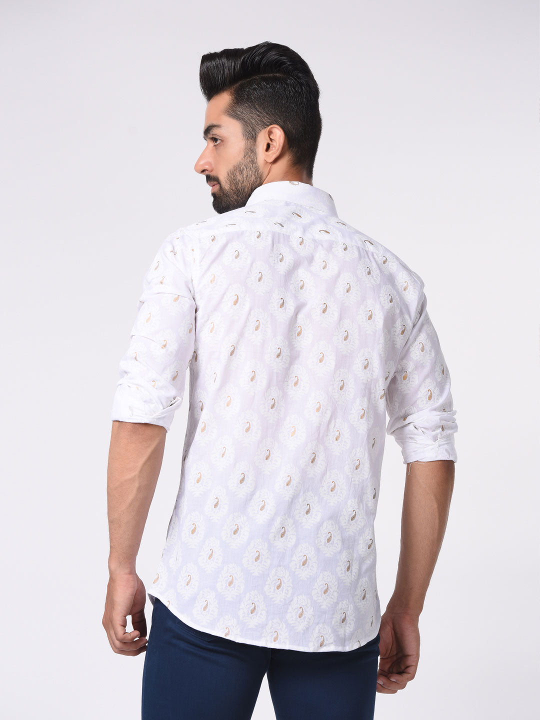 shirt white printed