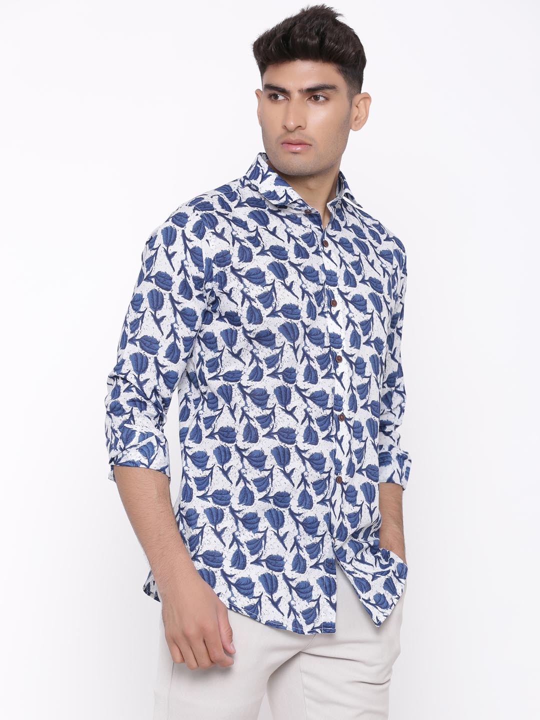 white printed shirt