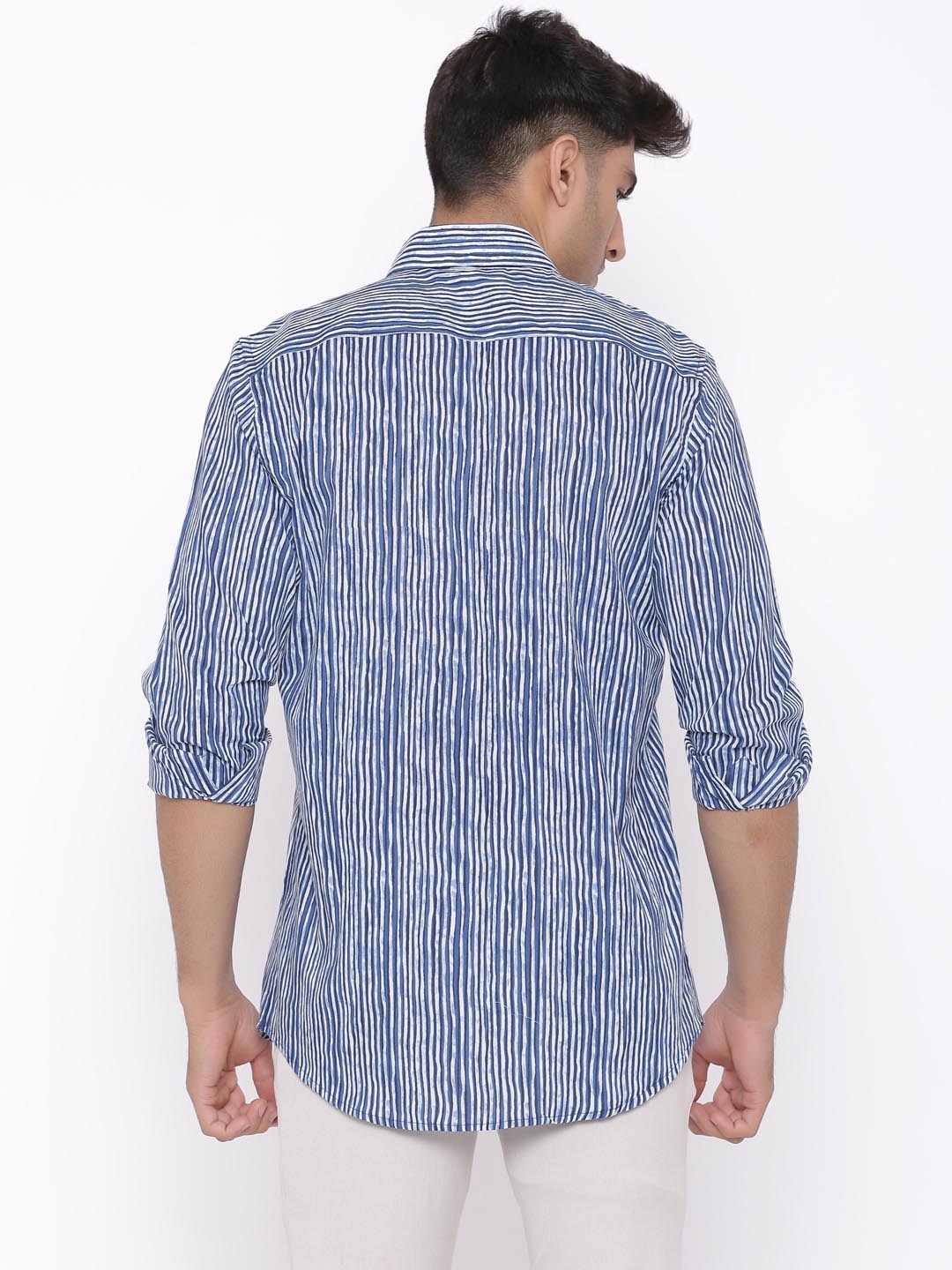 Blue and White Striped Shirt